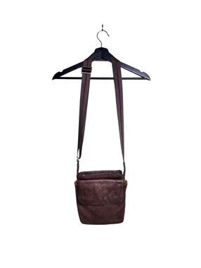 Tumi Brown Leather vintage Messenger Organizer Shoulder Bag